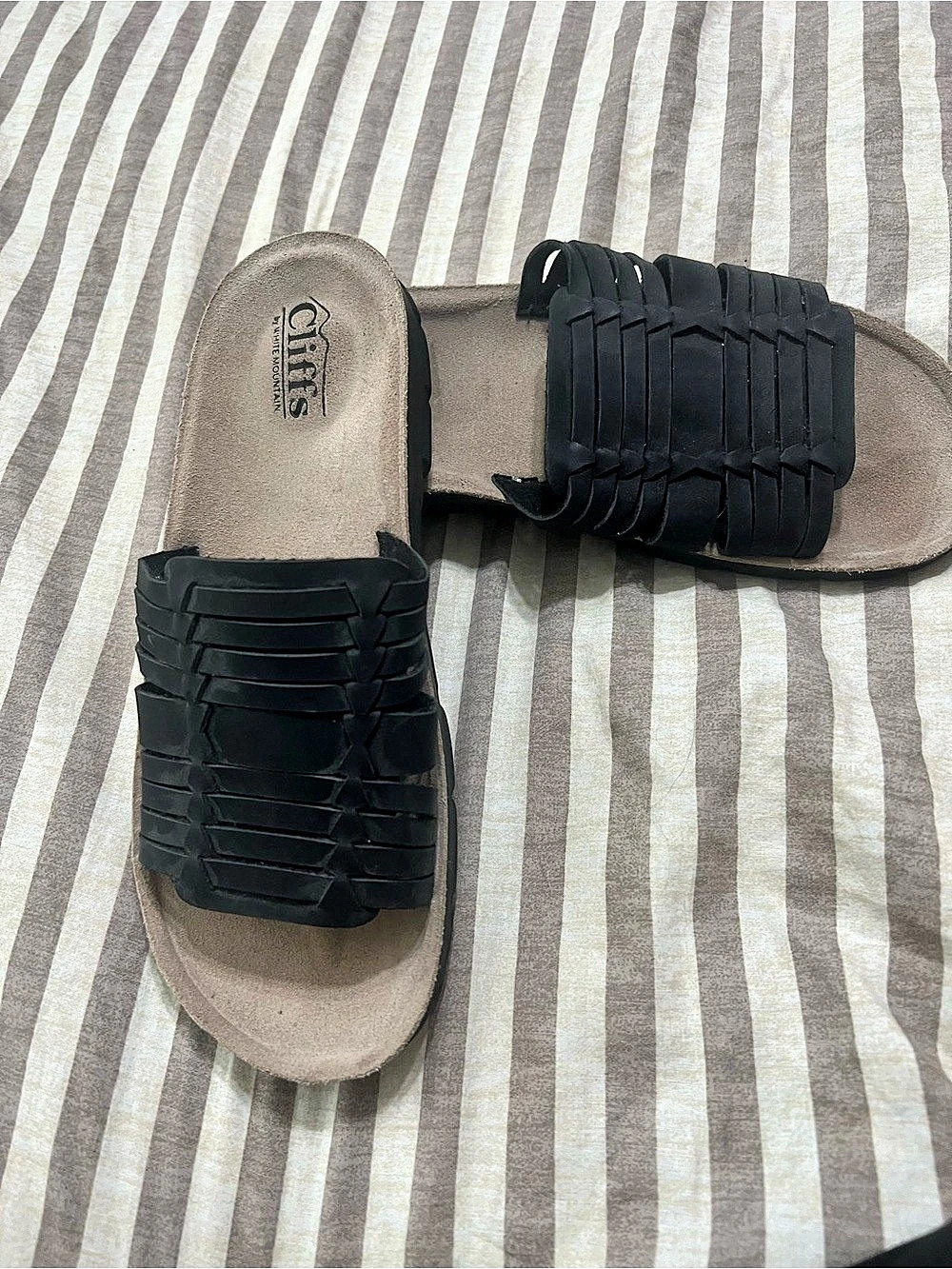 Cliffs white mountain Woven Strap Sandals Black